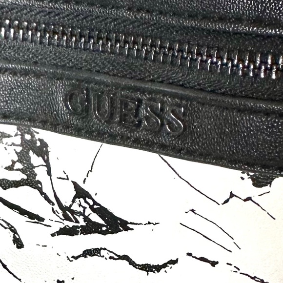 Guess Leather Backpack Black and White Marble Design - Picture 3 of 10